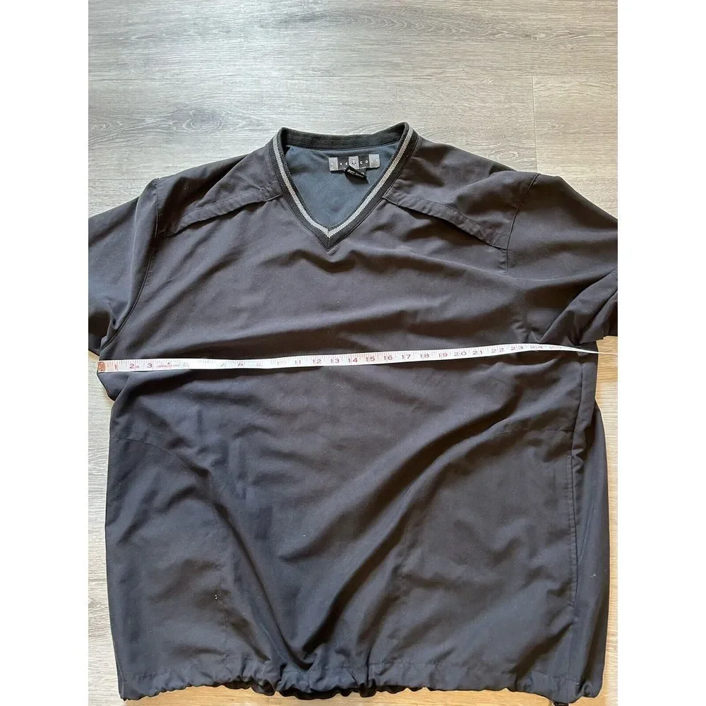 NIKE GOLF PULLOVER WINDBREAKER‎ 2XL Black Vented Draw String Bottom Rn#56323